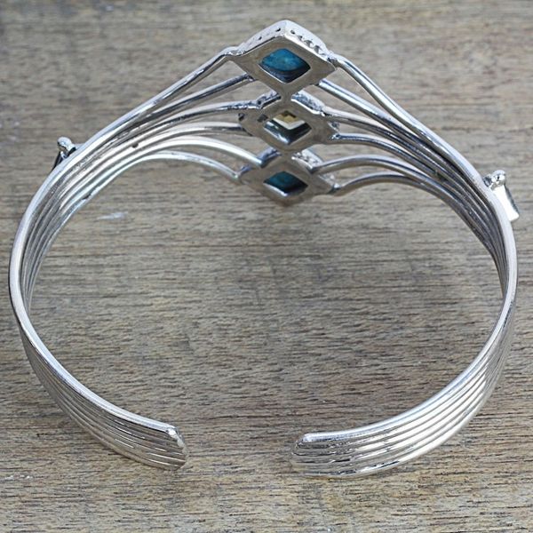 Alternate image for Composite Turquoise and Citrine Cuff Bracelet from India Sunny Allure