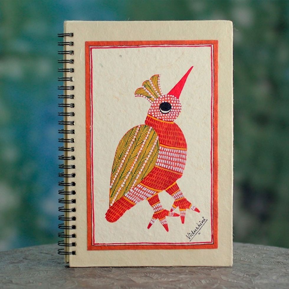 Charming Handpainted Unlined Journal with Baby Bird 'Baby Bird'