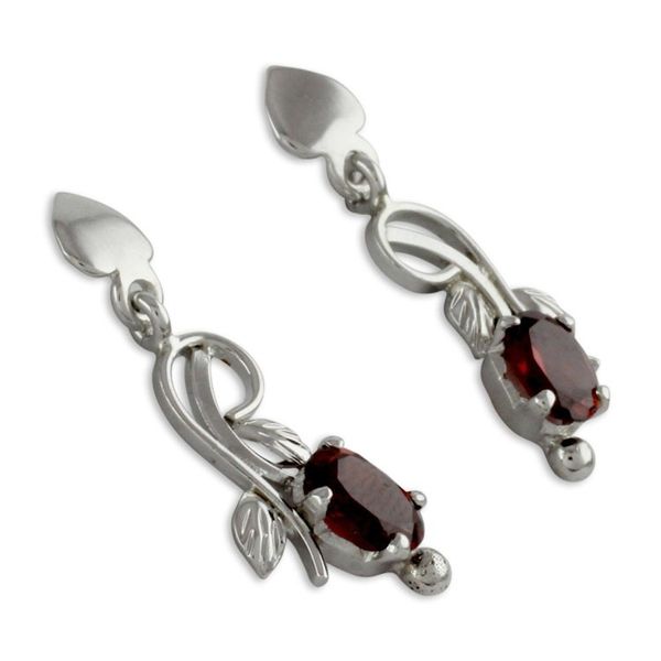 Alternate image for 2 Carat Garnet and Sterling Silver Earrings Romantic Temptation