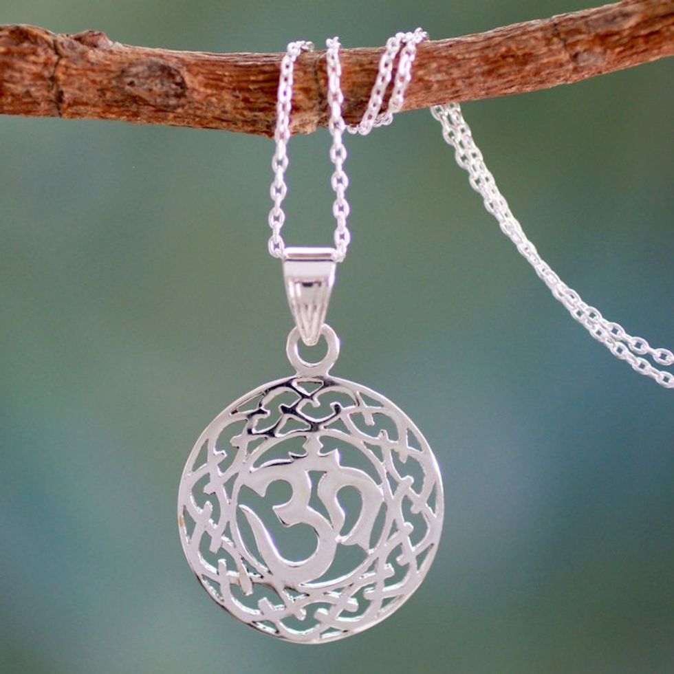Artisan Crafted Necklace from India 'Spiritual Om'
