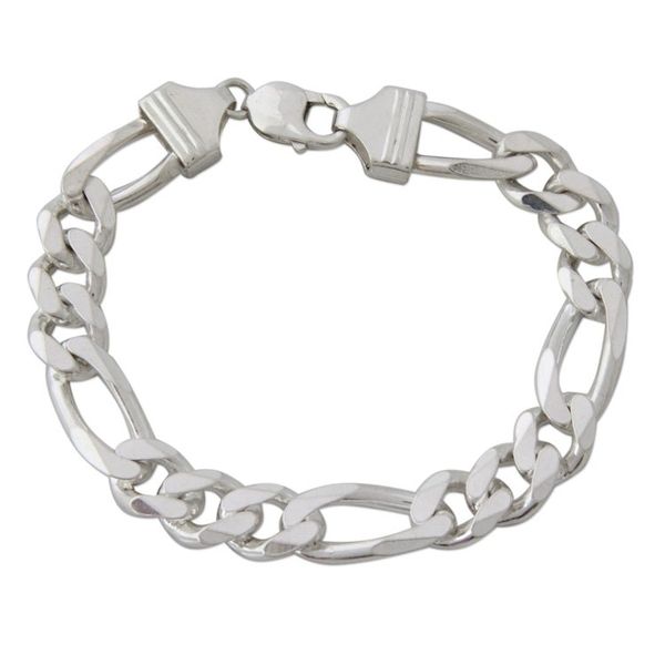 Alternate image for Artisan Crafted Mens Sterling Silver Link Bracelet Bold Man