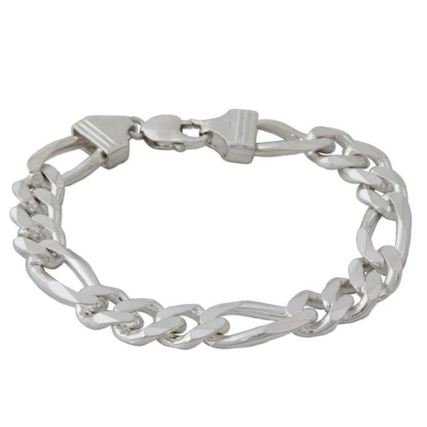 Alternate image for Artisan Crafted Mens Sterling Silver Link Bracelet Bold Man