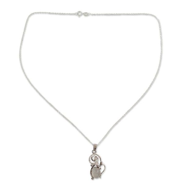 Alternate image for Artisan Crafted Moonstone and Sterling Silver Necklace Lunar Treasure