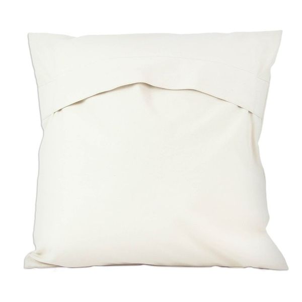 Alternate image for Two Ivory Cotton Cushion Covers with Chainstitch Embroidery Marsala Garden