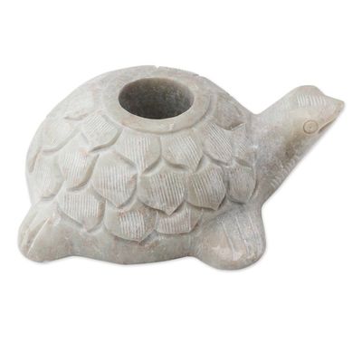 Alternate image for Turtle Candle Holders Hand Carved from Soapstone Pair Turtle Delight