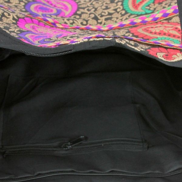 Alternate image for Colorful Paisley Brocade Handbag from Indian Artisan Double Paisley