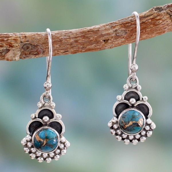 Alternate image for Sterling Silver Earrings Handcrafted with Blue Turquoise Blue Rapture