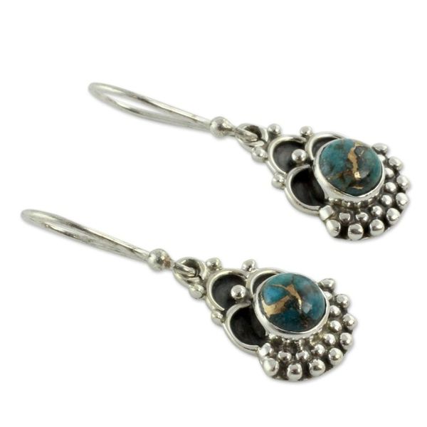 Alternate image for Sterling Silver Earrings Handcrafted with Blue Turquoise Blue Rapture