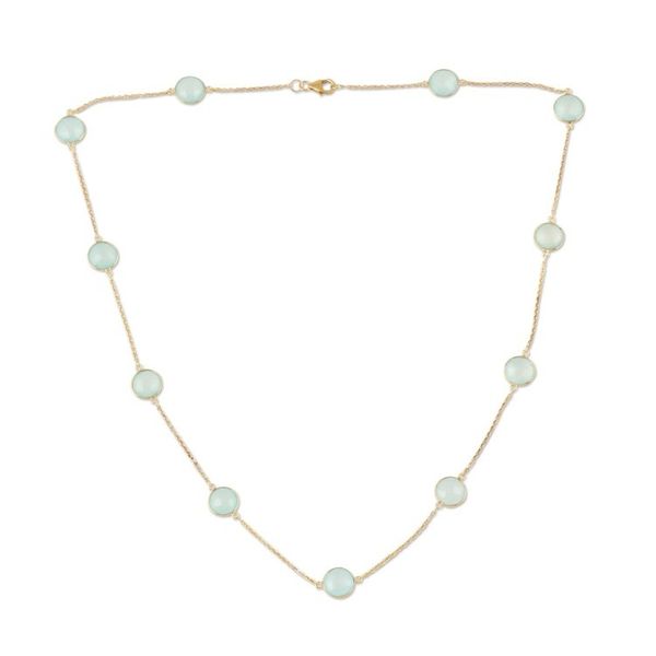Alternate image for Gold Plated Chalcedony Station Necklace from India Skyward Charm
