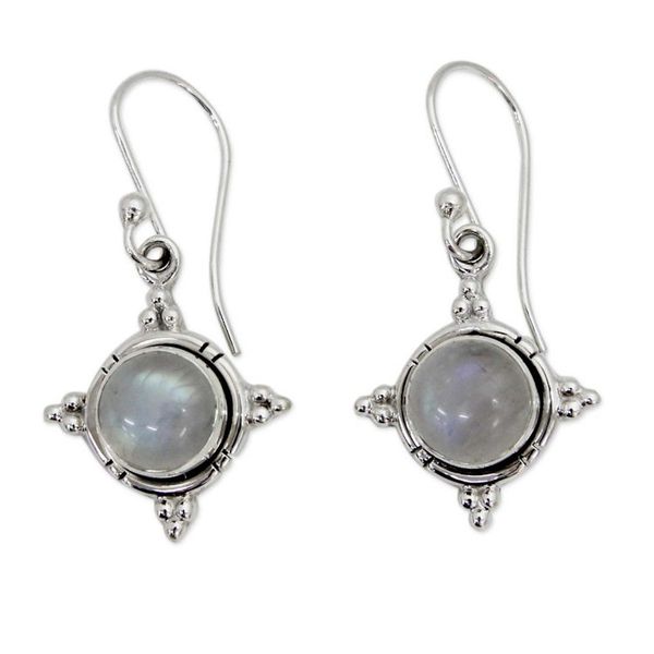 Alternate image for Artisan Jewelry Sterling Silver Rainbow Moonstone Earrings Endless Moonlight