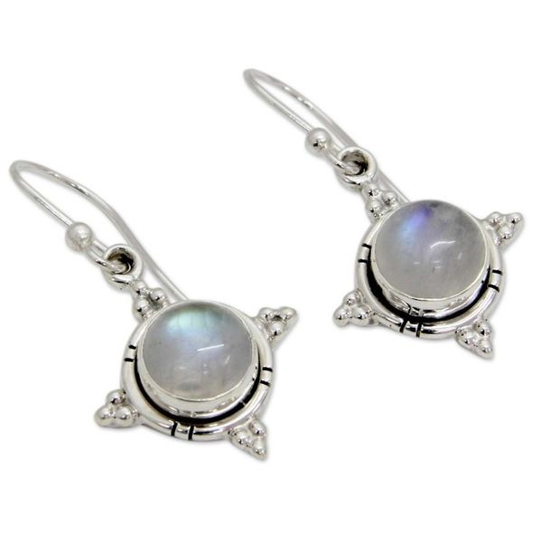 Alternate image for Artisan Jewelry Sterling Silver Rainbow Moonstone Earrings Endless Moonlight