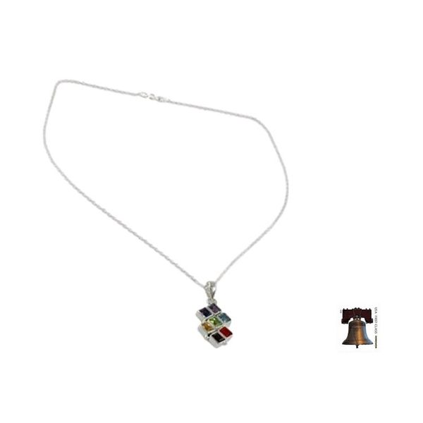 Alternate image for Multi Gemstone Sterling Silver Necklace Chakra Jewelry Wellness