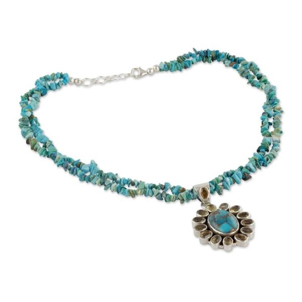 Alternate image for Opulent Indian Necklace with 7 Carats of Citrine Sunny Sky