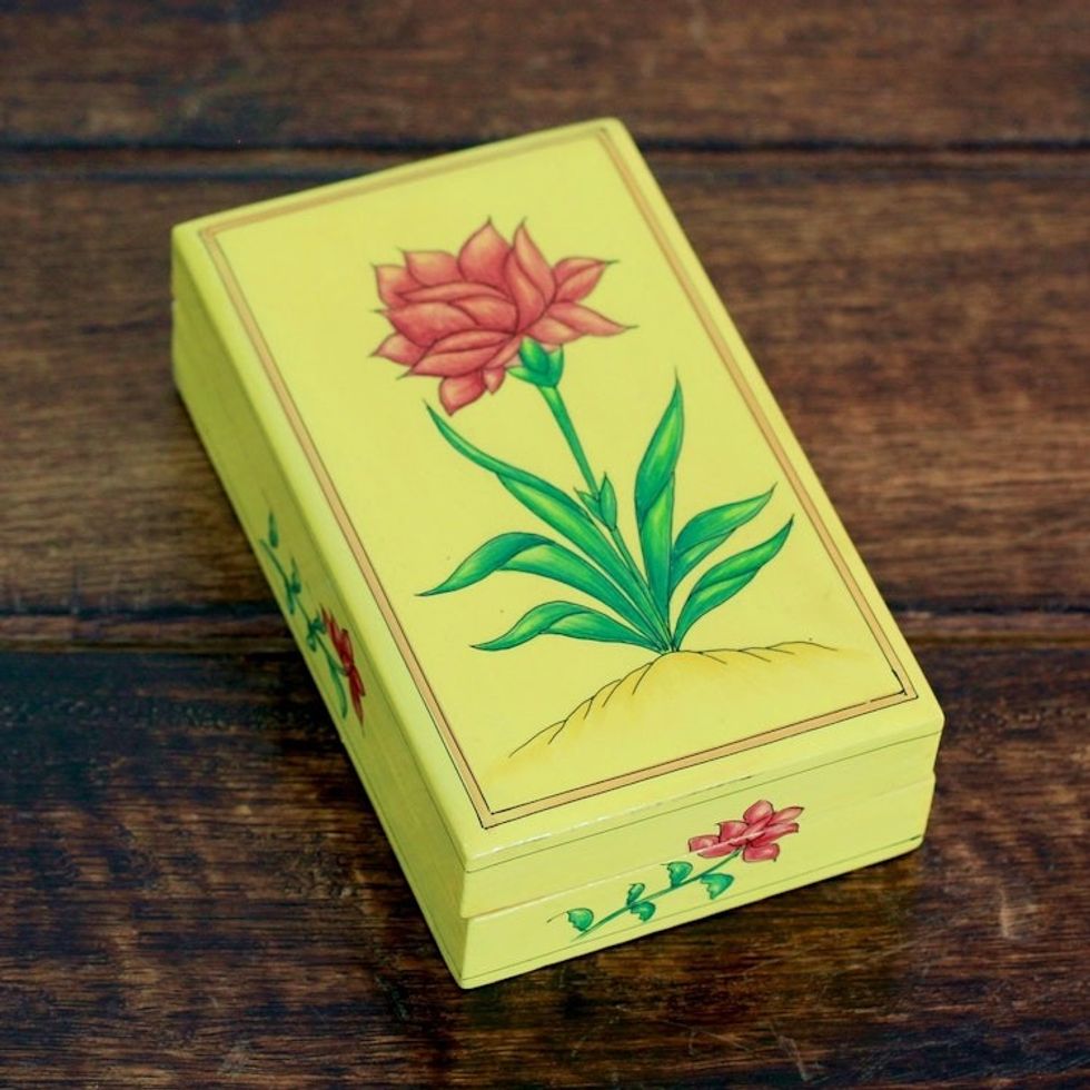 Papier Mache Box 'Indian Wildflower'