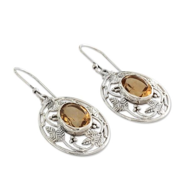 Alternate image for Indian Sterling Silver Dangle Earrings with Citrine Sunshine Avatar