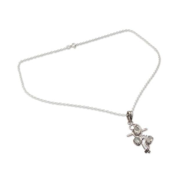 Alternate image for Handmade Silver Cross Necklace with Moonstones Blessed Trinity