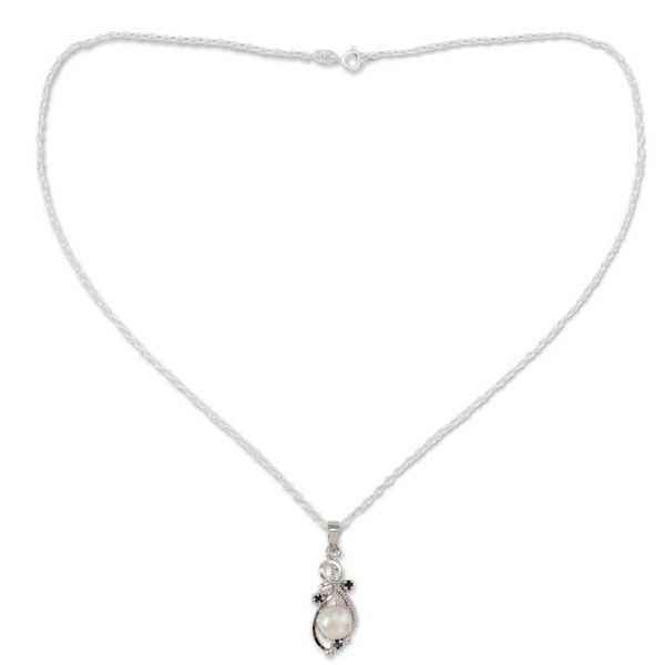 Alternate image for Fair Trade Pearl and Emerald Necklace Romantic Soul