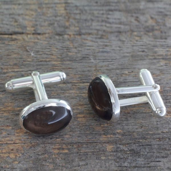 Alternate image for Sterling Silver and Smoky Quartz Cufflinks To Dream
