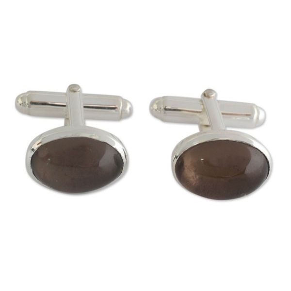 Alternate image for Sterling Silver and Smoky Quartz Cufflinks To Dream