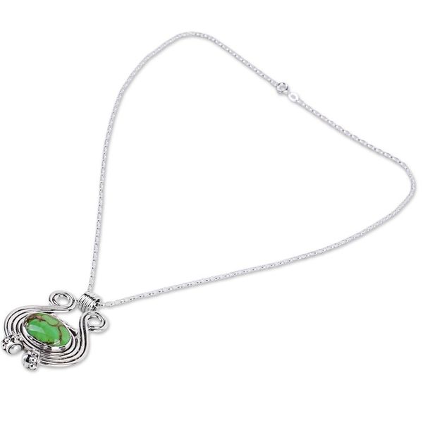 Alternate image for Womens Silver 925 and Green Composite Turquoise Necklace Verdant Desire