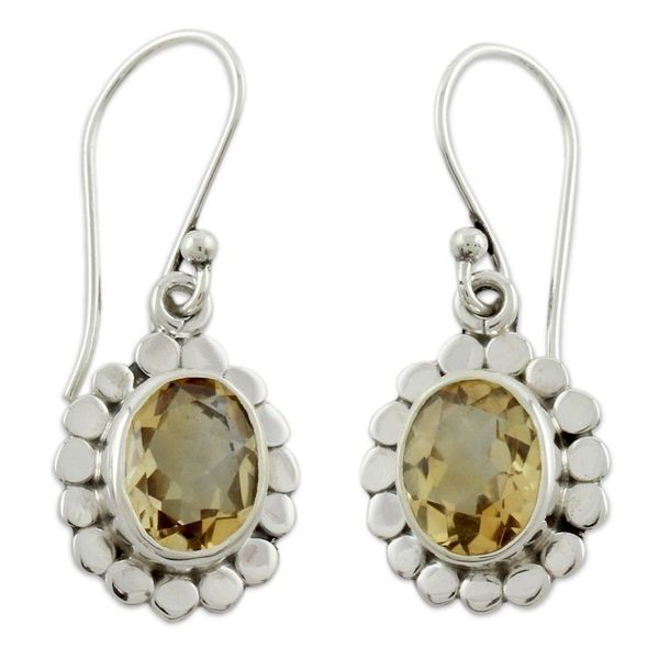 Alternate image for Citrine Dangle Earrings Radiant Petals