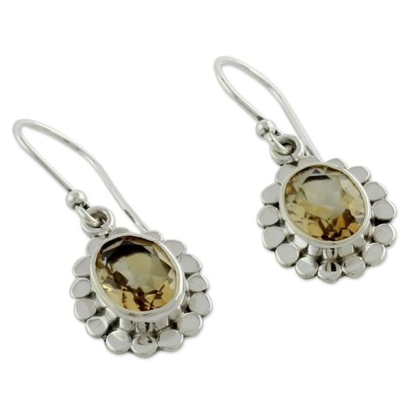 Alternate image for Citrine Dangle Earrings Radiant Petals