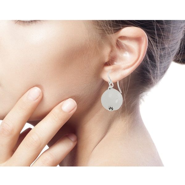Alternate image for Handmade White Chalcedony and Silver Earrings from India Glorious White