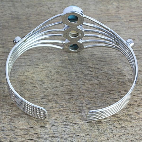 Alternate image for Handmade Composite Turquoise Citrine Cuff Bracelet India Heavenly Allure