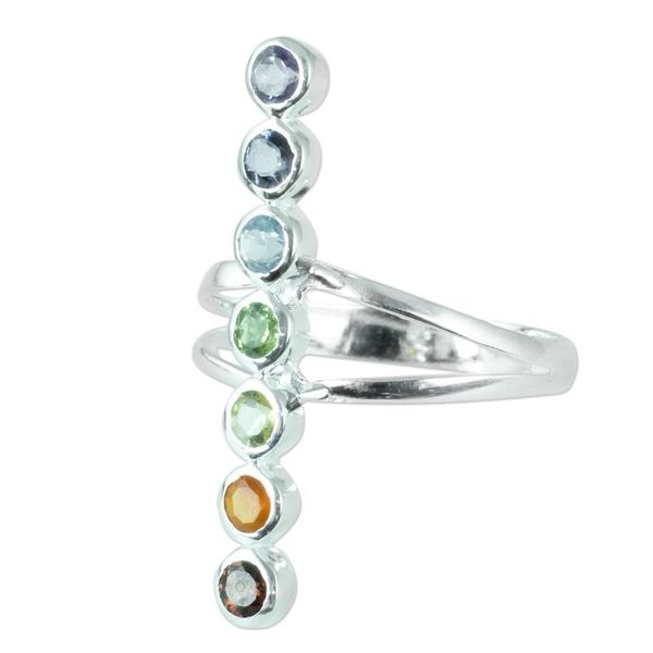 Alternate image for Artisan Crafted Multi-Gemstone Cocktail Ring from India Peaceful Harmony