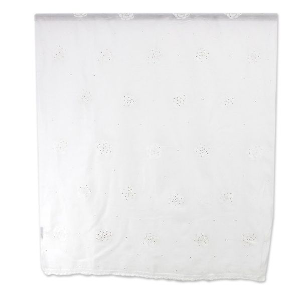 Alternate image for India Hand Embroidered White Shawl with Roses White Rose