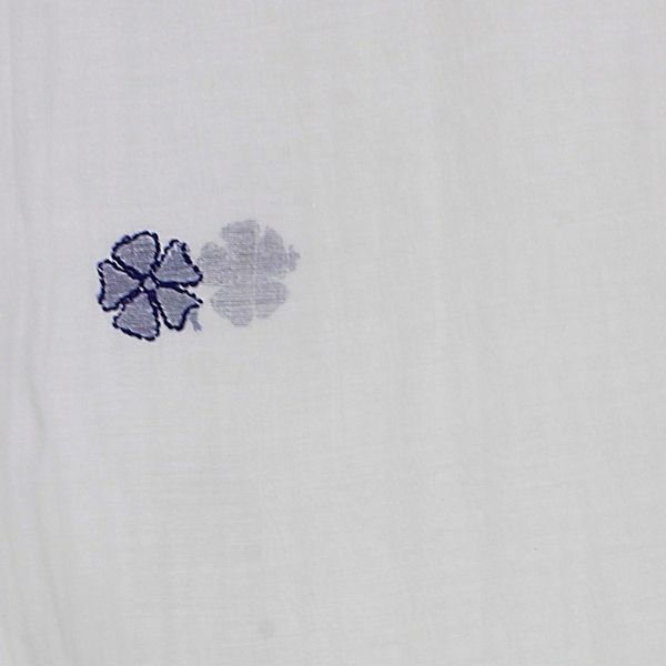 Alternate image for Cotton and Silk Shawl in Champagne and Indigo from India Chikan Flowers in Indigo