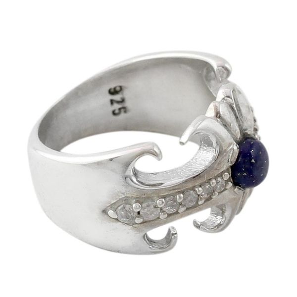 Alternate image for Hand Crafted Lapis Lazuli and Sterling Silver Cocktail Ring Blue Charm