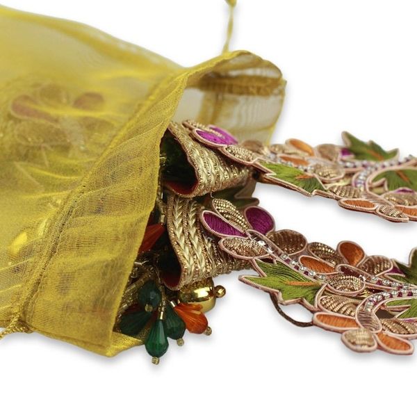 Alternate image for Embroidered Beaded Ornaments from India set of 3 Bells and Mistletoe