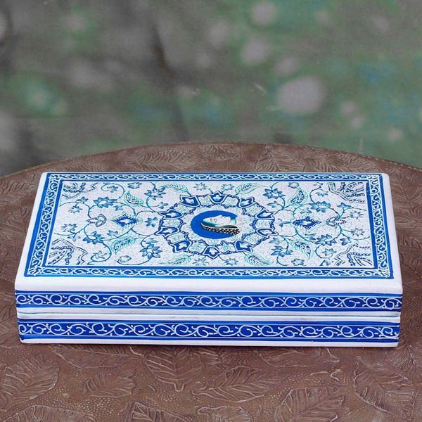 Alternate image for Velvet-Lined Papier Mache Wood Box with Mughal Queen Motif Queens Grandeur