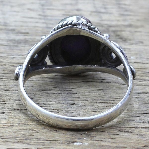 Alternate image for Silver Purple Composite Turquoise Cocktail Ring India Purple Attunement