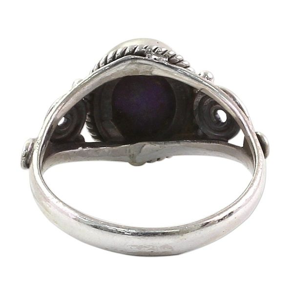 Alternate image for Silver Purple Composite Turquoise Cocktail Ring India Purple Attunement