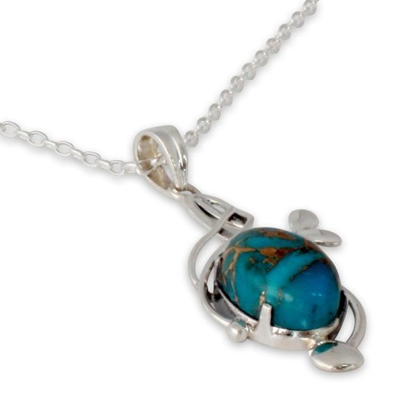 Alternate image for Sterling Silver Necklace with Blue Composite Turquoise Sky Secret
