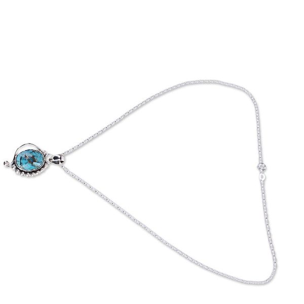 Alternate image for Turquoise Jewelry Indian Sterling Silver Necklace Blue Indian Paisley