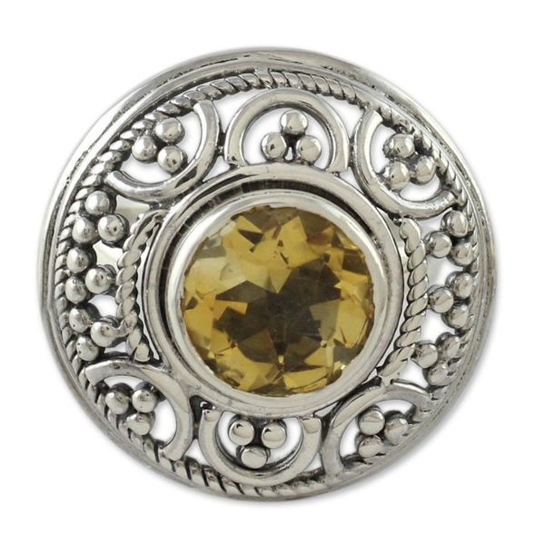Alternate image for Fair Trade Citrine and Sterling Silver Cocktail Ring Dazzle