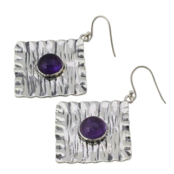 Alternate image for Sterling Silver Dangle Earrings Crafted with Amethysts Purple Connection