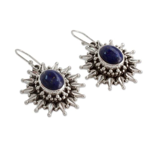 Alternate image for Fair Trade Lapis Lazuli and Sterling Dangle Earrings Royal Allure