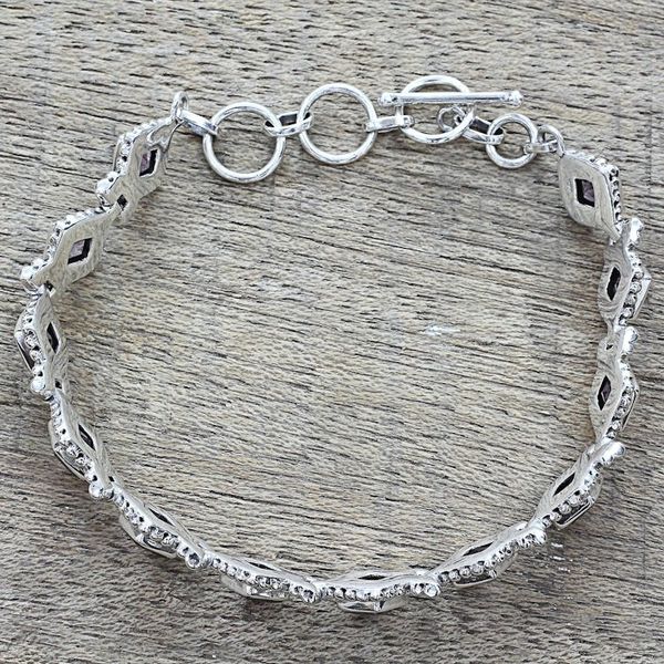 Alternate image for Amethyst Sterling Silver Tennis Style Bracelet from India Purple Voyage
