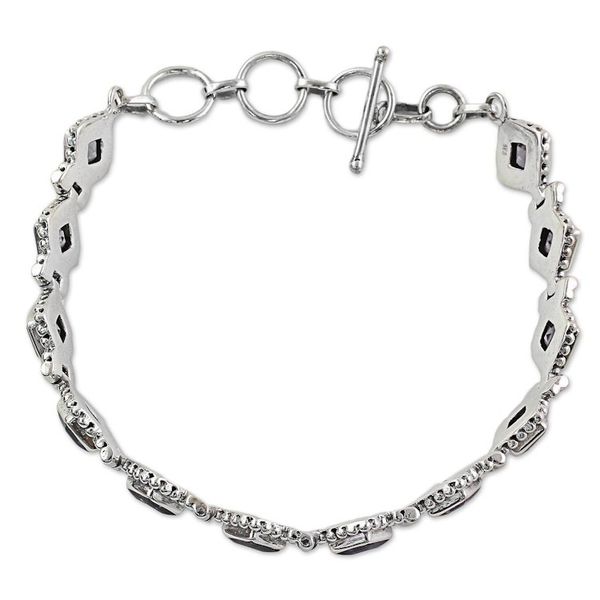 Alternate image for Amethyst Sterling Silver Tennis Style Bracelet from India Purple Voyage