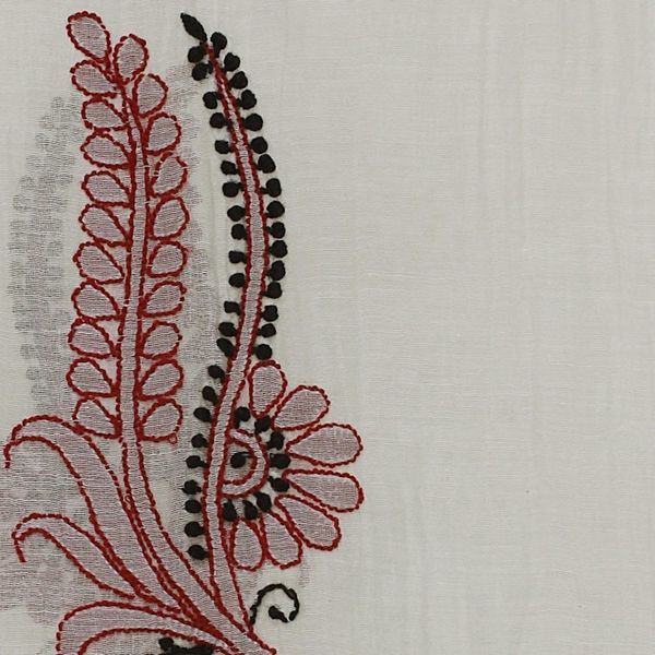 Alternate image for Cotton and Silk Shawl in Champagne and Wine from India Chikan Flowers in Wine