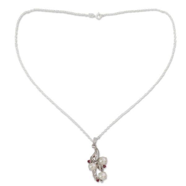 Alternate image for Hand Crafted Pearl and Ruby Necklace Radiance
