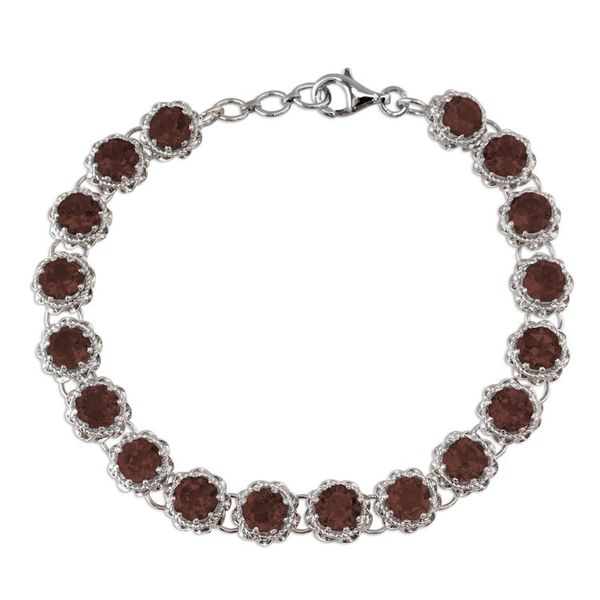 Alternate image for Rhodium Plated Silver Tennis Bracelet with Smoky Quartz Dusky Enchantment