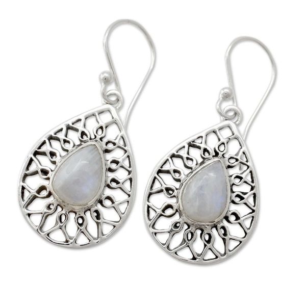 Alternate image for Artisan Jewelry Sterling Silver Rainbow Moonstone Earrings Magical Beauty