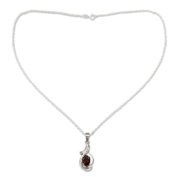 Alternate image for Garnet and Sterling Silver Fair Trade Necklace Sweet Sonnet