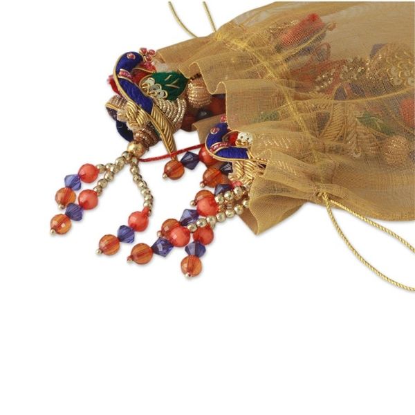 Alternate image for Beaded Peacock Christmas Ornaments set of 5 Dancing Peacocks