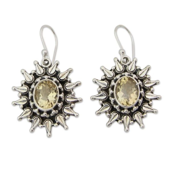 Alternate image for Artisan Crafted 6 Carat Citrine and Silver Earrings Eternal Radiance